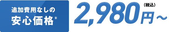 安心価格※ 2,980円〜